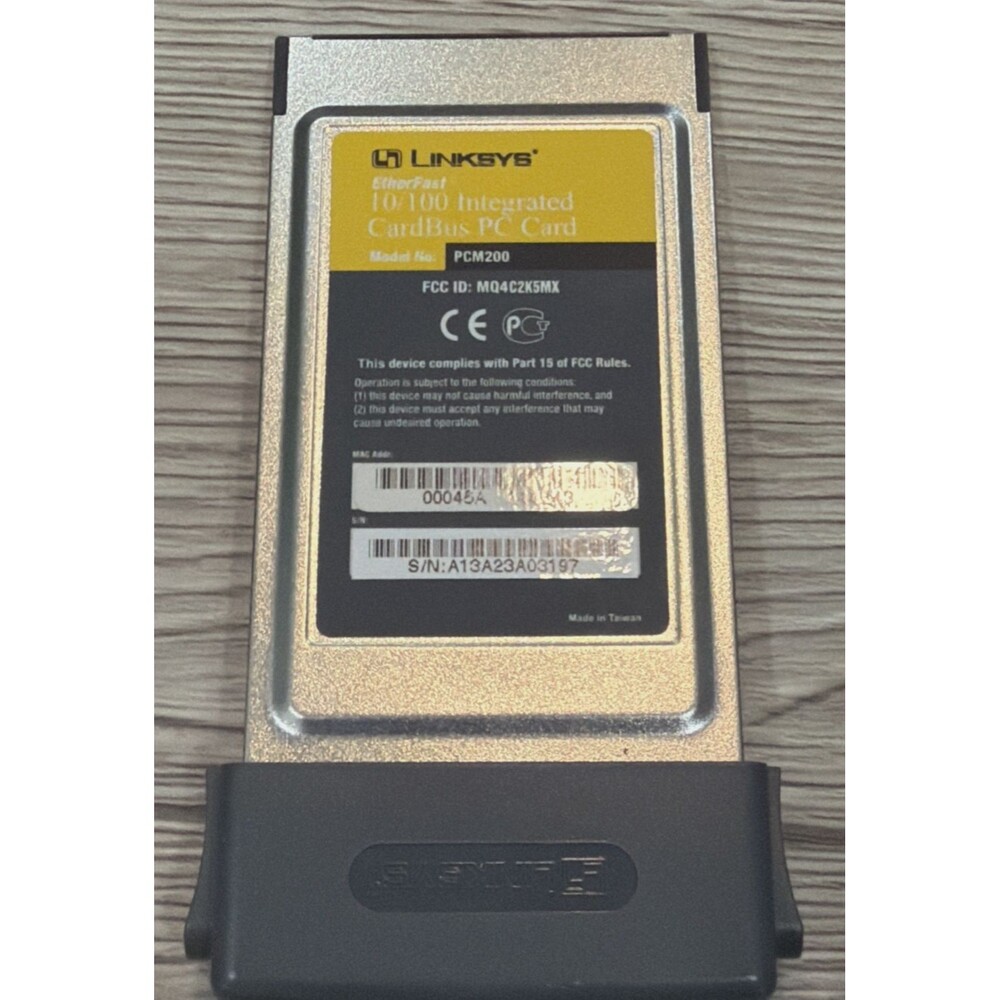 Linksys PCM200 EtherFast 10/100 Integrated CardBus PC Card Adapter w/ Cable